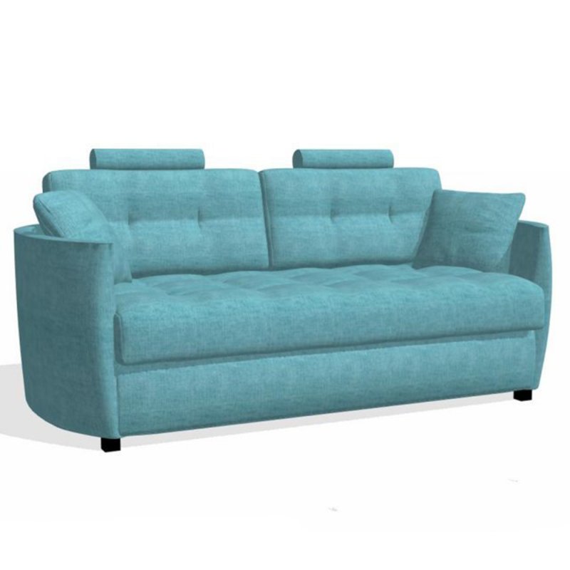 Fama Bolero 3 Seater Curved Sofa Bed With 2 Headrests Fabric