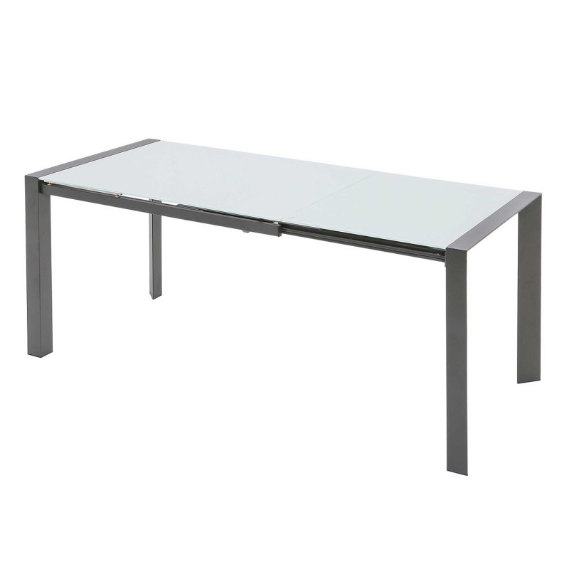 Muravera 6 Person Extending Dining Table White Opti Glass 122cm - 182cm 