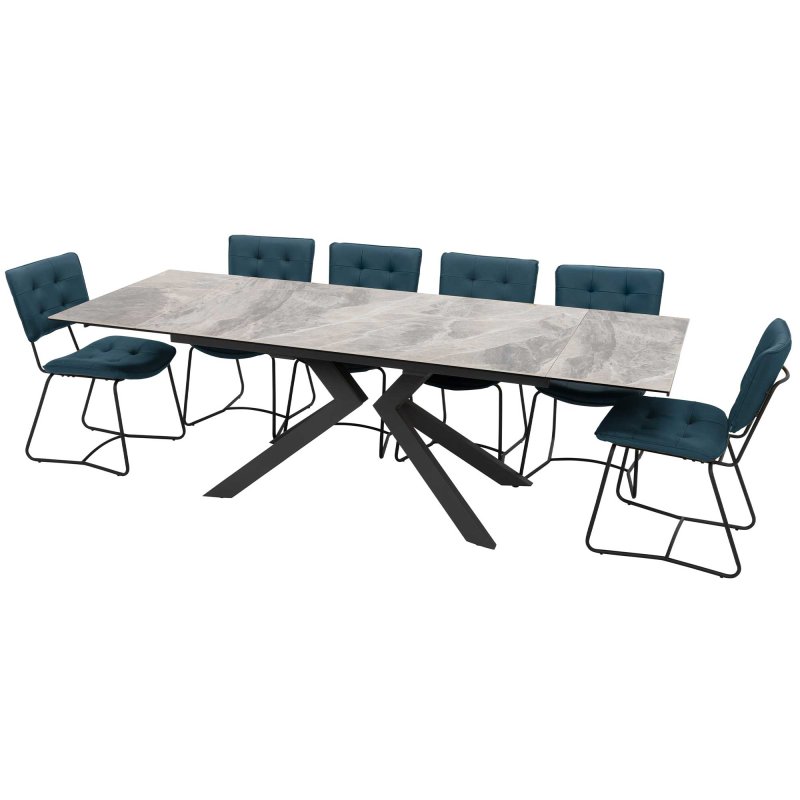 Ascoli 4-10 Person Extending Dining Table Grey Meubles