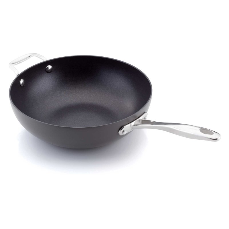 Stellar Hard Anodised Non Stick Stir Fry/Wok 28cm