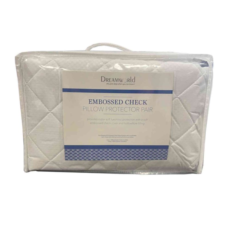 Dreamworld Embossed Check Pillow Protector Pair