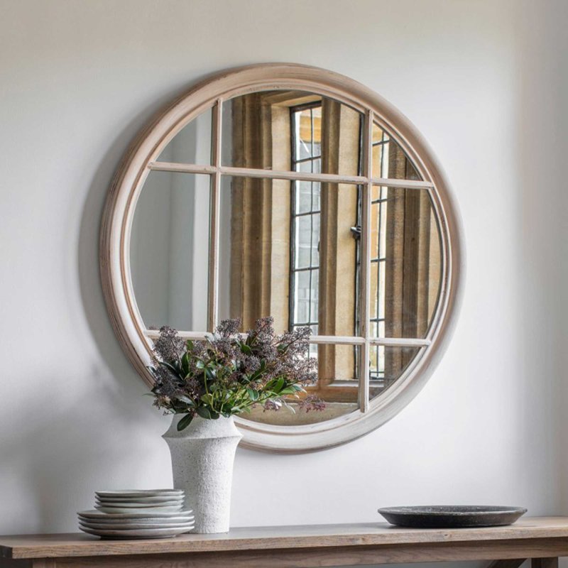 Gallery Eccleston  Circular  Mirror Clay Wood  100cm Diameter 61cm