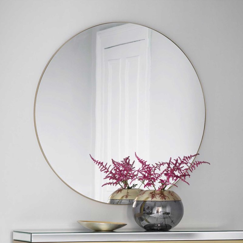 Gallery Hayle Round Mirror Champagne 100cm dia 100cm