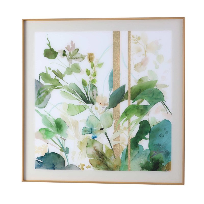 Mindy Brownes Square Floral 81cm x 81cm Picture Gold Frame