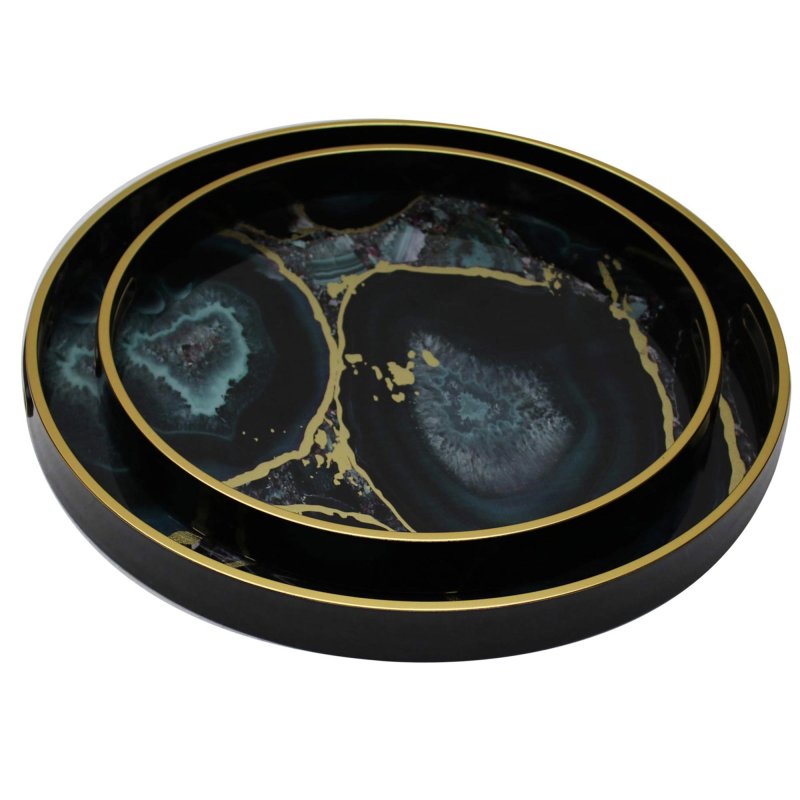 Mindy Brownes Serving Tray Midnight Glory (Set Of 2)