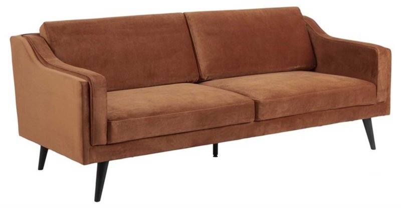 Swift 3 Seater Sofa Fabric Copper