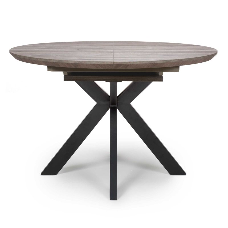 Manhattan 4-6 Person Extending Round Grey Dining Table 120cm x 160cm