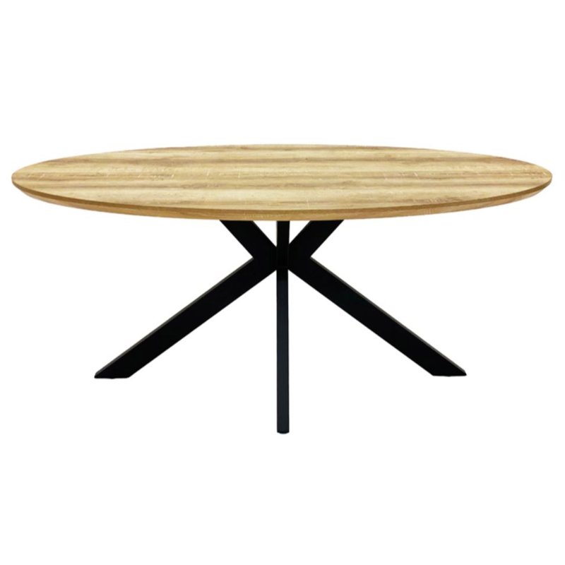 Manhattan 6 Person Oval Dining Table Oak 180cm