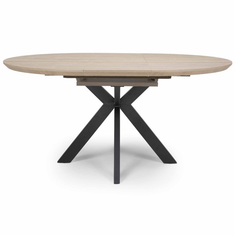 Manhattan 4-6 Person Round Extending Dining Table Oak 120cm x 160cm Cut Out