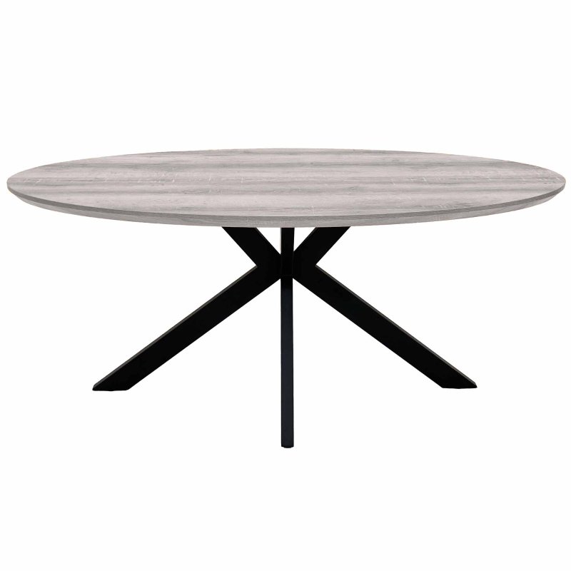 Manhattan 6 Oval Dining Table Grey