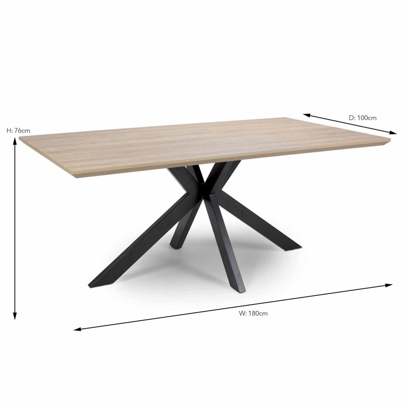 Manhattan 6 Person Dining Table Oak 180cm Measurements