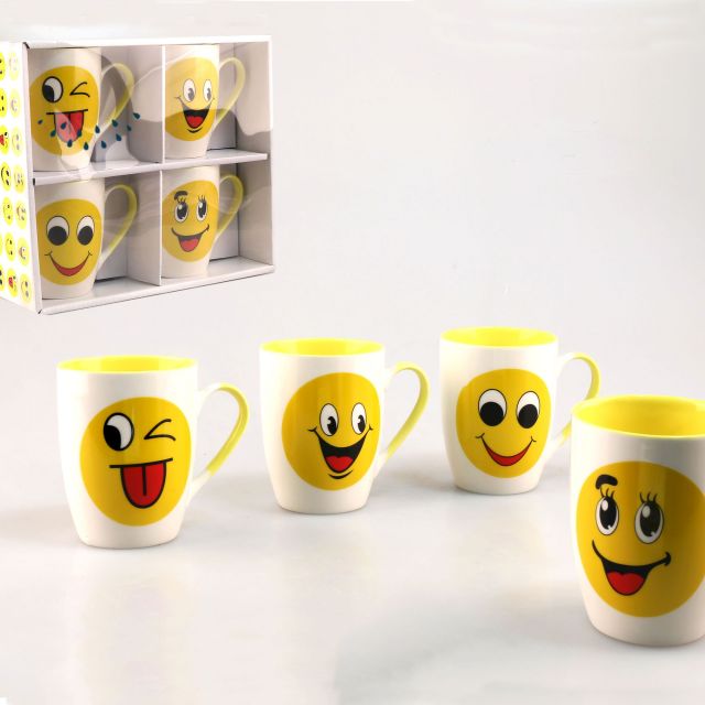Emoji Mugs (Set of 4) Multi-Coloured