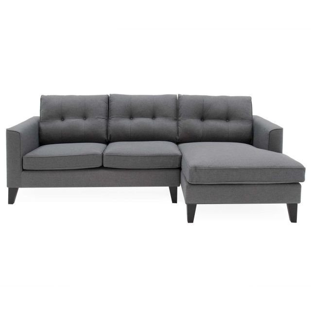 Odense 4 Seater Corner Sofa With Chaise RHF Fabric Charcoal