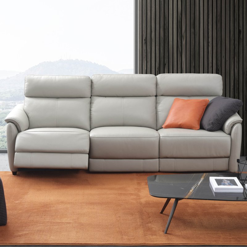 San Felice Large 2 Seater Electric, Extra Wide Leather Reclining Sofa