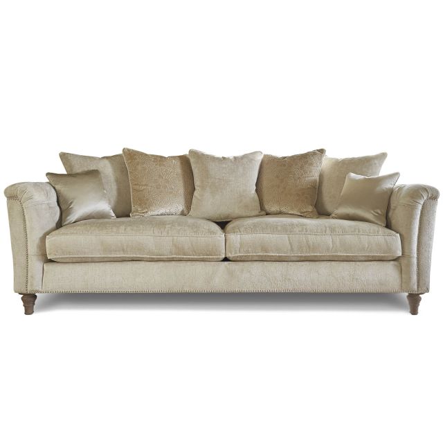 Beaulieu 4 Seater Scatter Back Sofa With Studs Fabric A