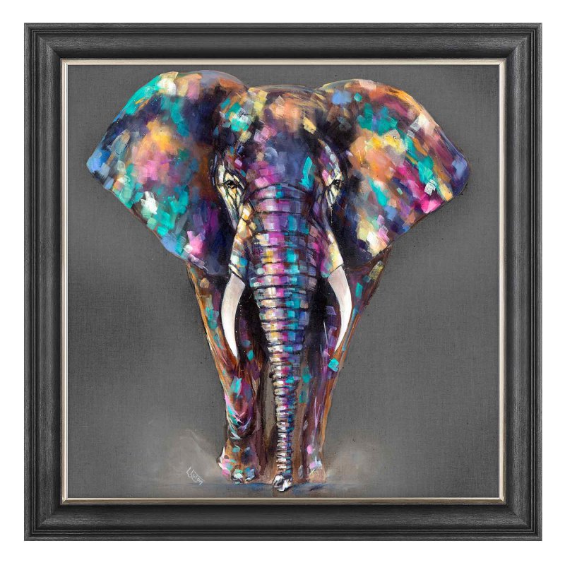 Hugo  Dark framed Handfinished textured print 116 cm Sq  96 x 96cm