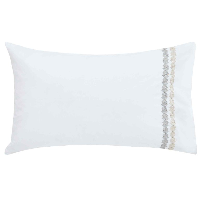 Ananda Embroidered Standard Pillowcase Pair Slate & Stone