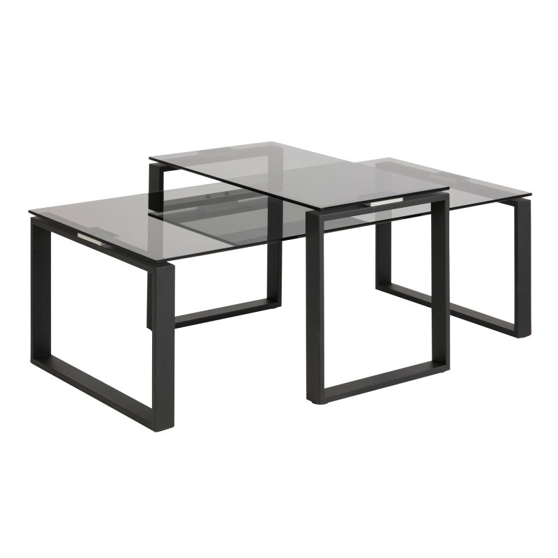 Katrina Coffee Table Set Smoke Glass