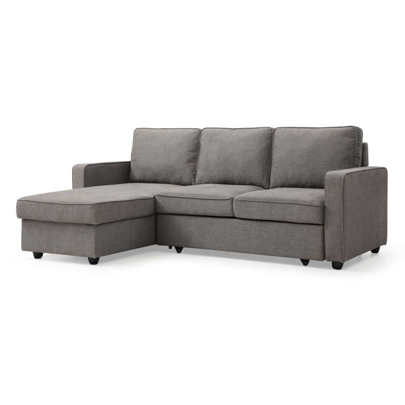 Anton Chaise Sofa Bed With Storage Fabric Grey