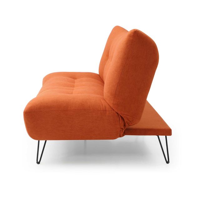 Kruger 2 Seater Sofa Bed Fabric Orange Meubles