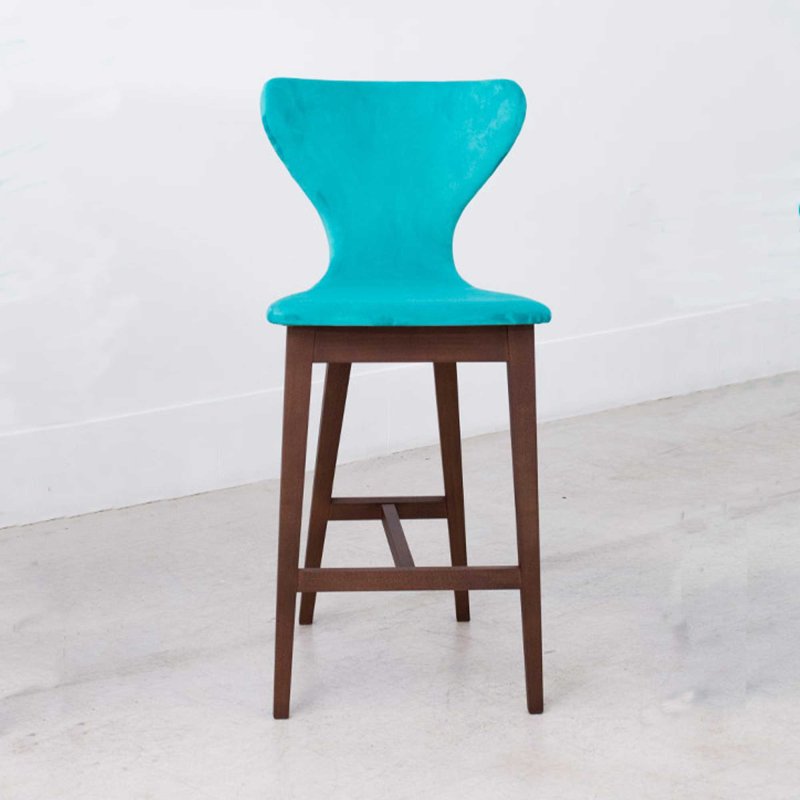 Helga Barstool With Wooden Walnut Legs 65cm Seat Height