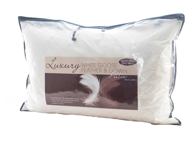 White Goose Feather & Down Pillow 