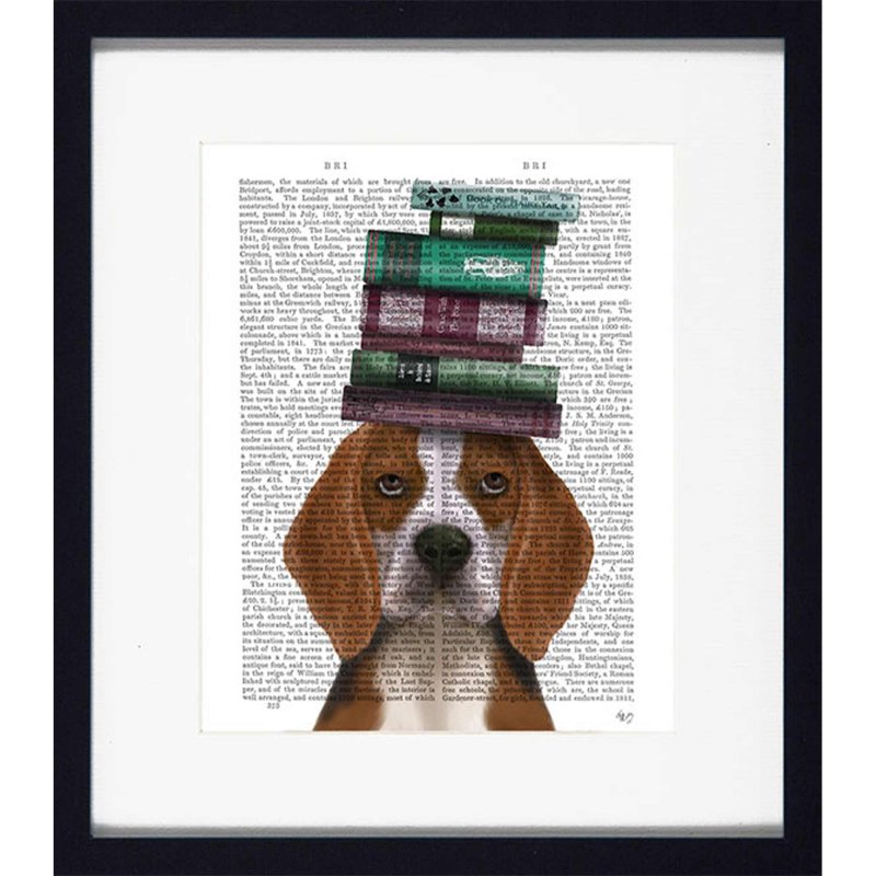 Camelot Novel Dogs V 30cm x 34cm Pictures Black Frame 