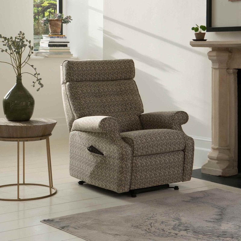 Norton 150 Lift & Rise Electric Reclining Armchair With Motorised Headrest Dual Motor Fabric A