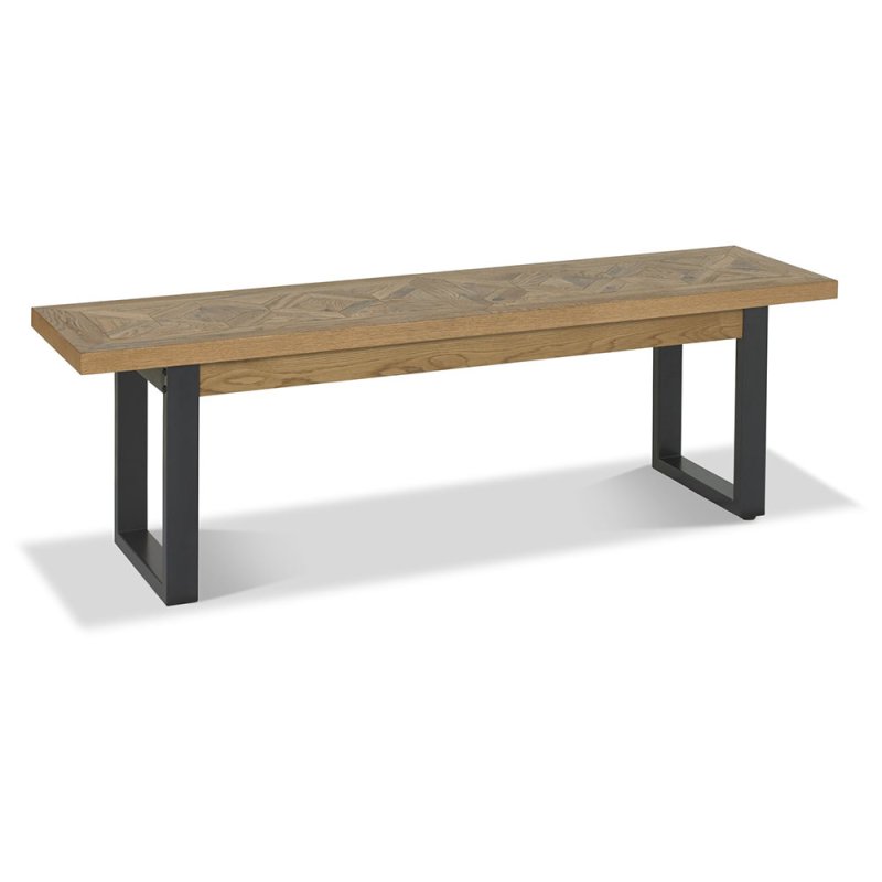 Khan 3 Person Dining Bench Rustic Oak