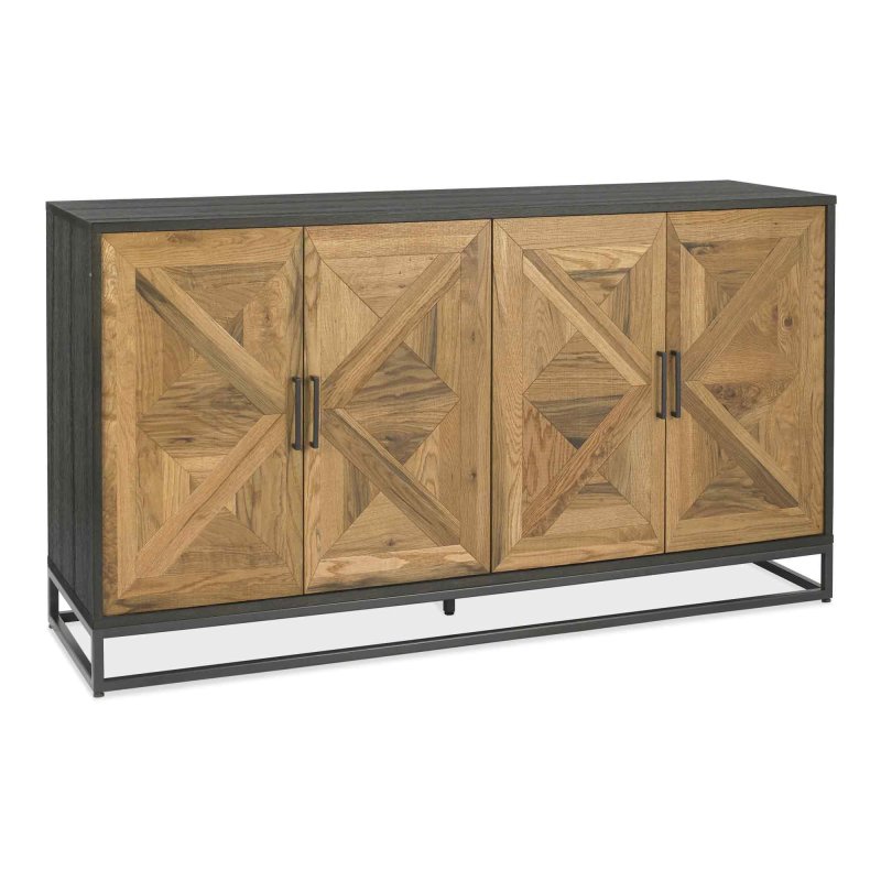 Khan Wide Sideboard Rustic Oak & Peppercorn