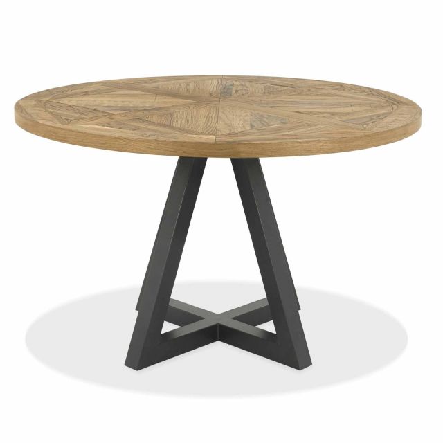 Person Round Dining Table Rustic Oak, Weathered Oak Round Dining Table