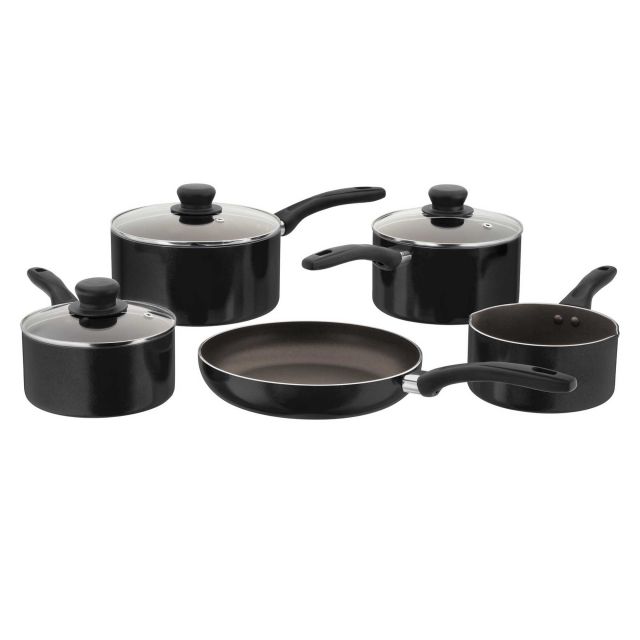 Judge Radiant 5 Piece NonStick Saucepan Set Black Saucepans