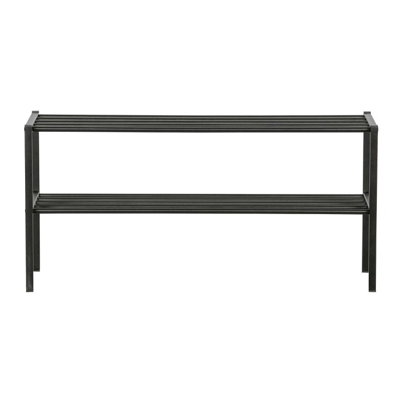 Ferro Shoe Rack Metal Black Unassembled 