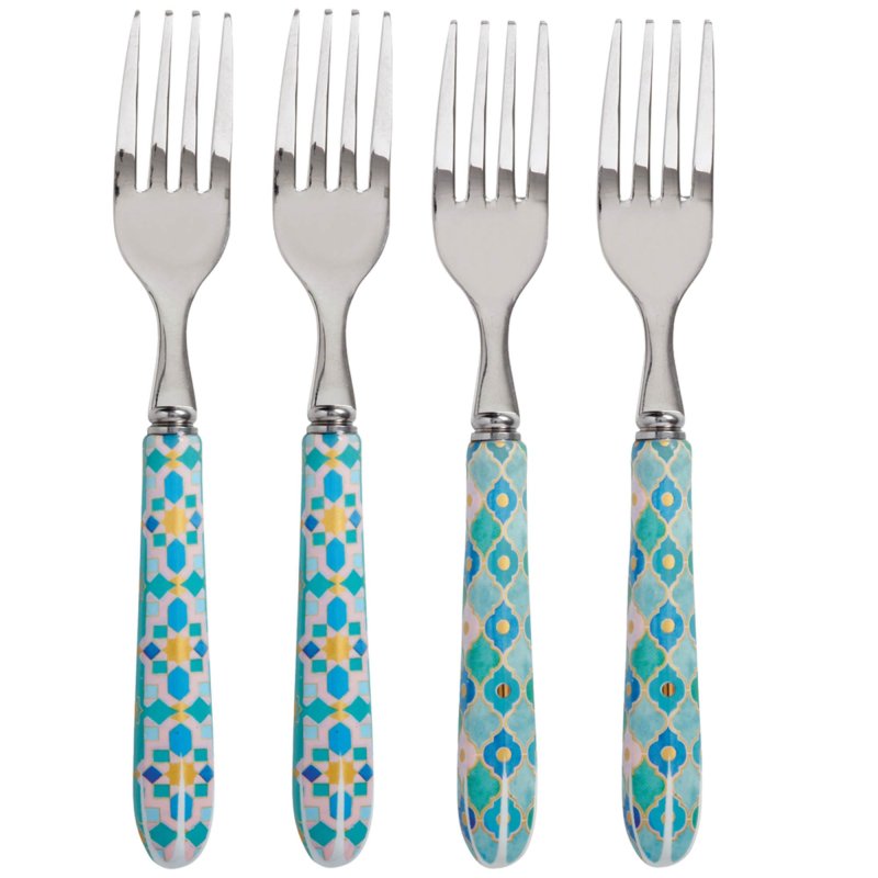 Maxwell & Williams Teas & C's Kasbah Handled Cake Forks (Set of 4) Mint 