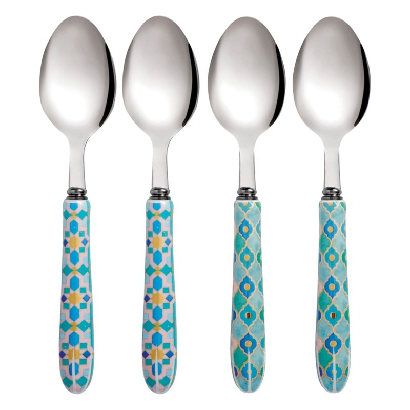 Maxwell & Williams Teas & C's Kasbah Handled Teaspoons (Set of 4) Mint 