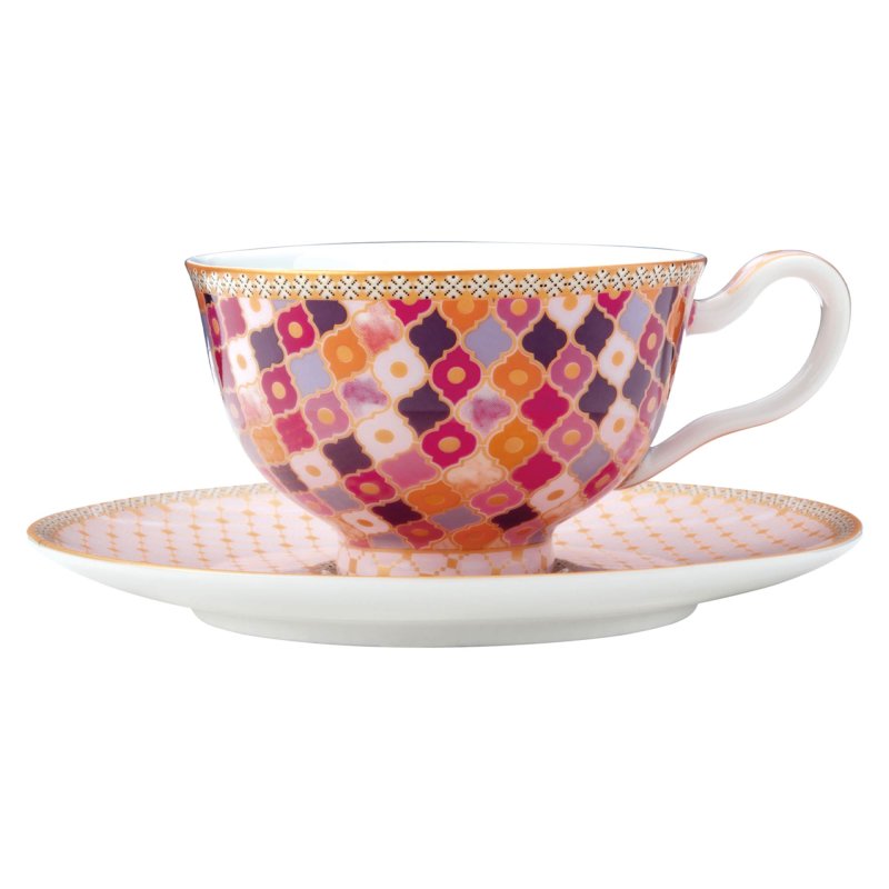Teas  C's Kasbah Porcelain 200ml Footed Cup and Saucer Rose - Meubles