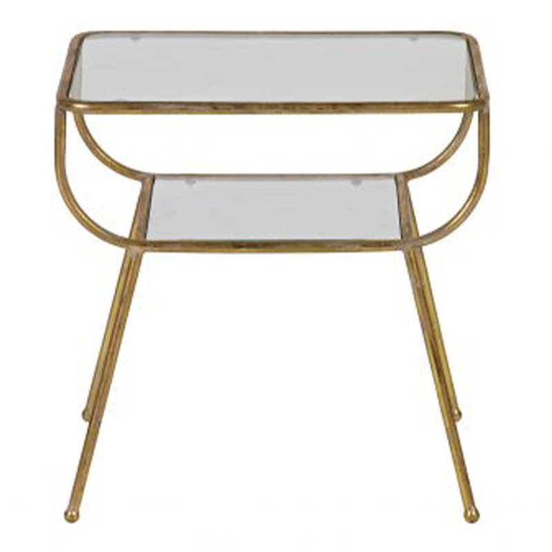 BePureHome Amazing Side Table Metal & Glass Antique Brass 