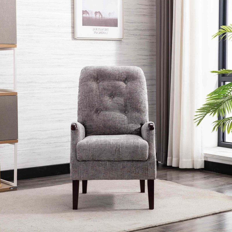 Shetland Armchair Fabric Grey Front