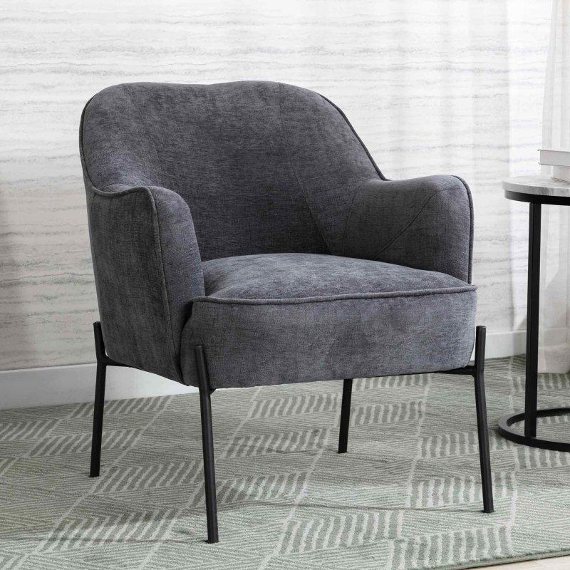 Noriker Armchair Fabric Dark Grey