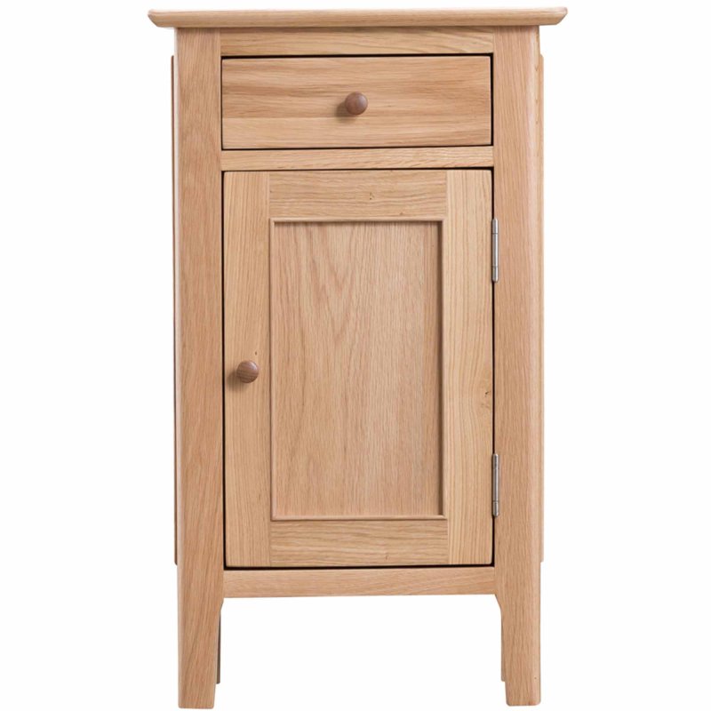 Alford 1 Door + 1 Drawer Narrow Cupboard Light Oak 