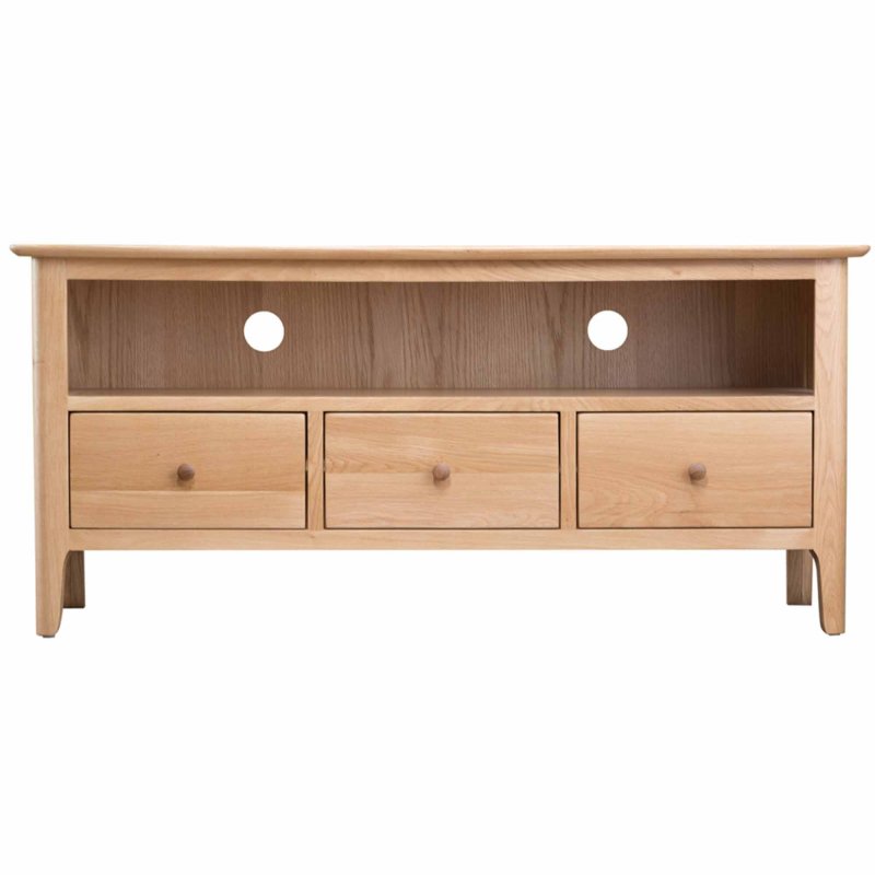 Alford 3 Drawer Wide TV/Entertainment Unit Light Oak 