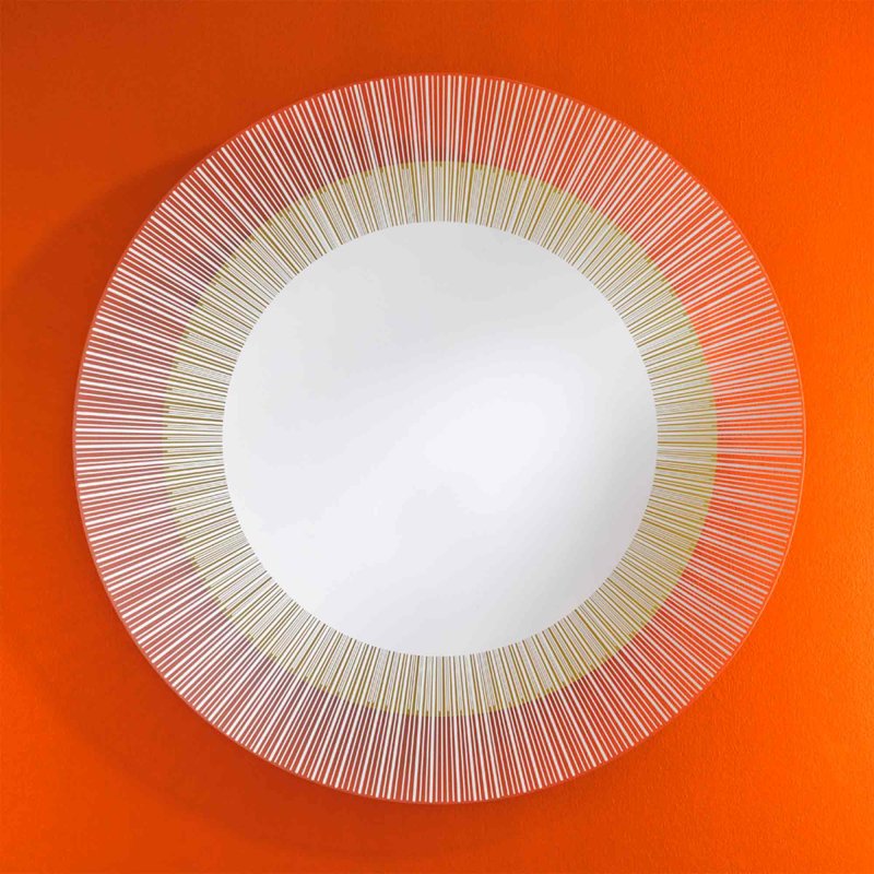 Yoko Bronze circular mirror ; Gold & silver 105cm dia 