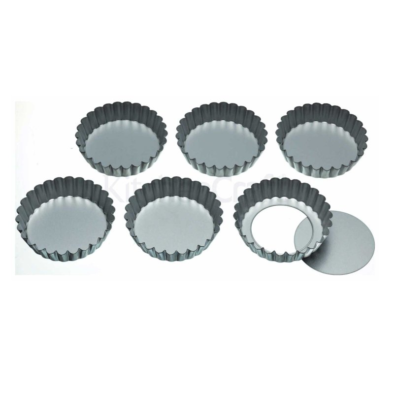 Kitchen Craft Loose-Bottom Tart Tins 10cm Set of 6