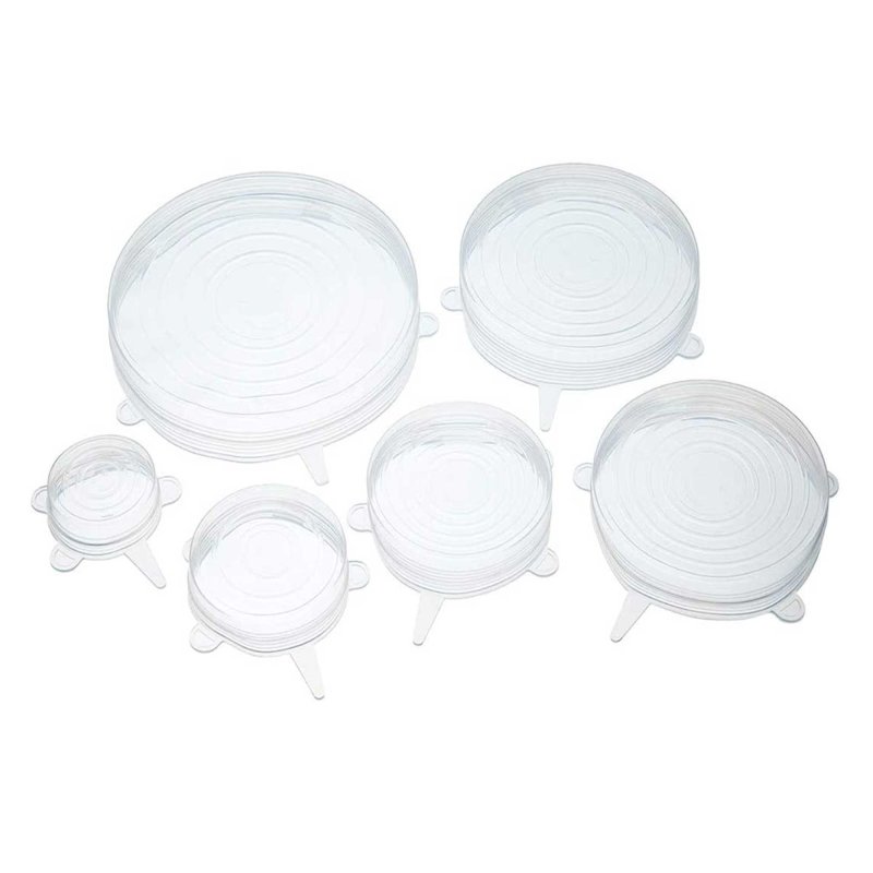 Kitchen Craft Stretchable Silicone Lids/Cover Set Of 6