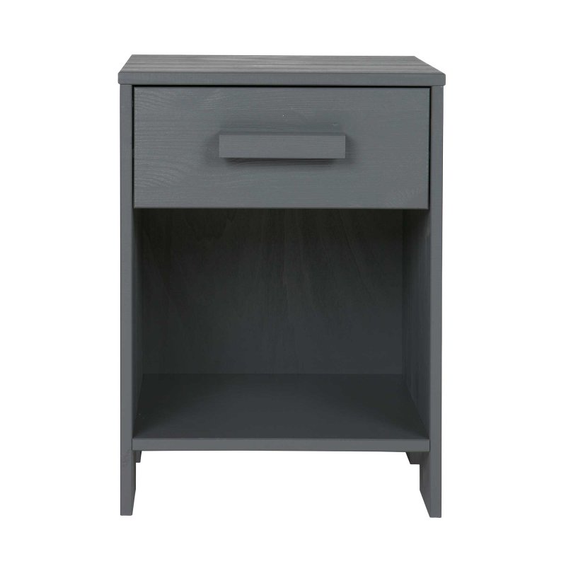 Dennis Nightstand Pine Steel Grey (Unassembled) WOOOD