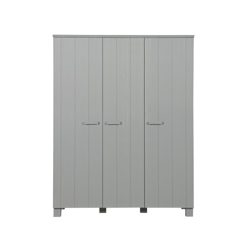 WOOOD Dennis 3 Door Wardrobe Pine Concrete Grey 