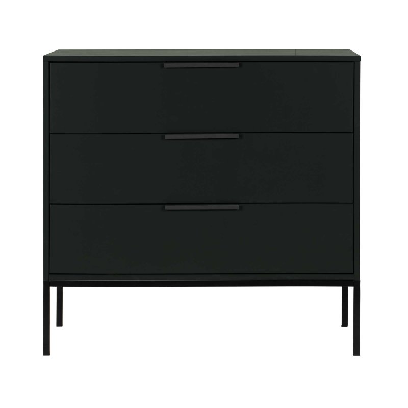 Adam Cabinet With Drawers Pine Black Unassembled 