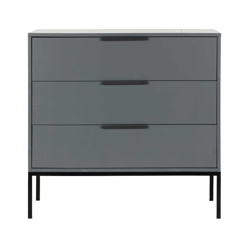 Adam Cabinet With Drawers Pine Steel Grey Unassembled 