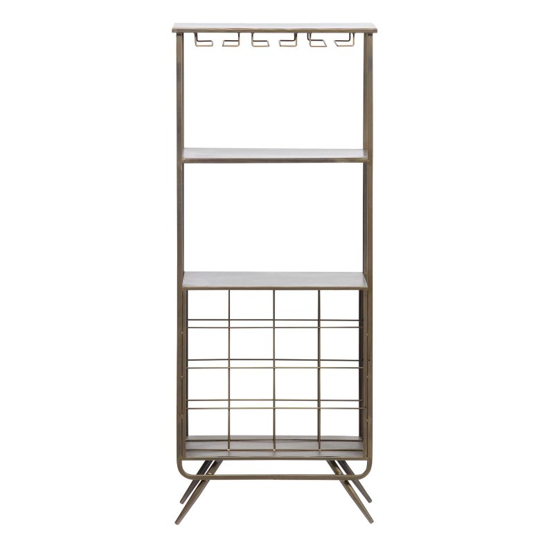 Vadim Wine Cabinet Metal Antique Grey Unassembled 