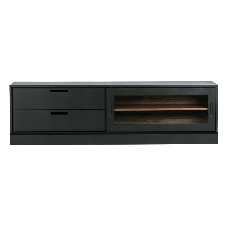 James TV Unit Wood Black Unassembled 